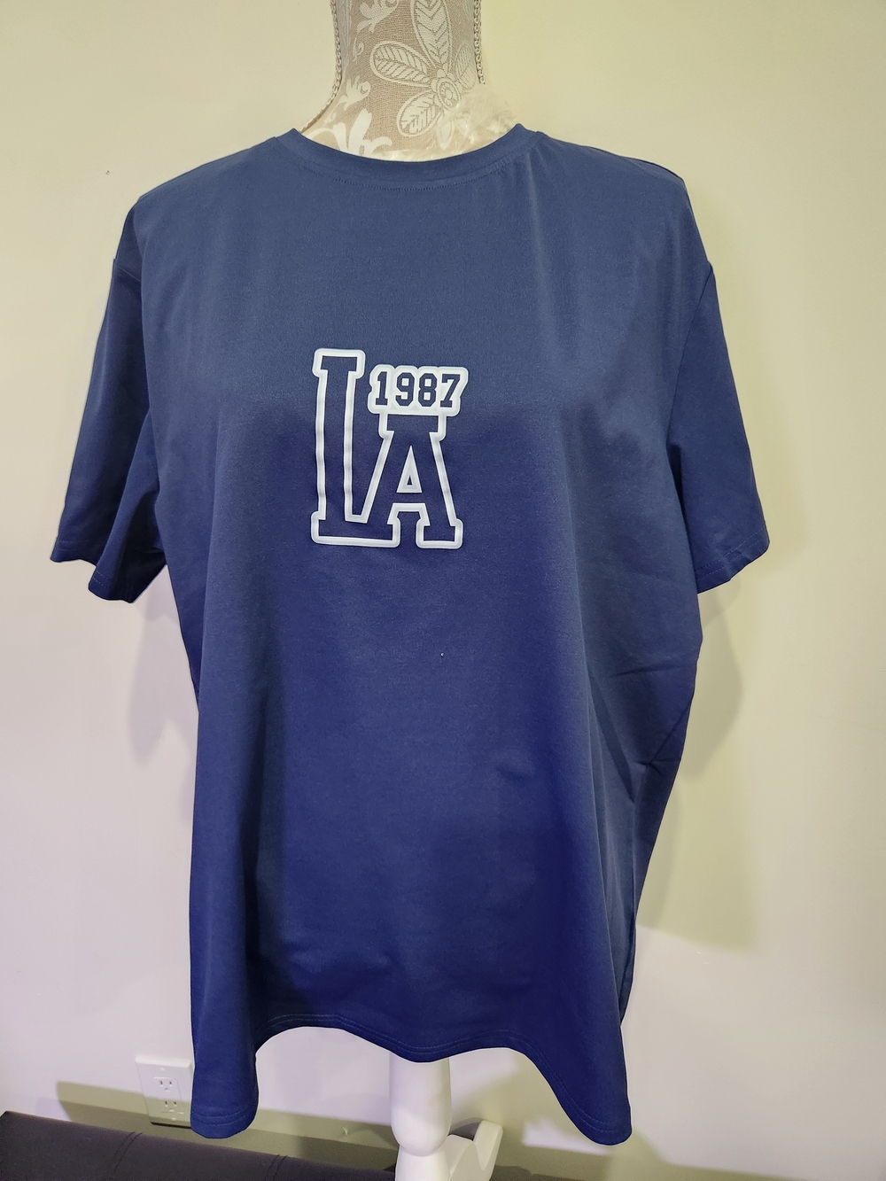 NFINITY Navy Blue LA Dodgers 1987 Graphic Short Sleeve Tee